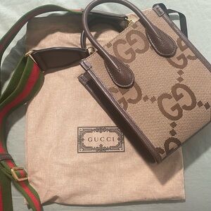 GUCCI
Beige & Brown Mini Jumbo GG Tote